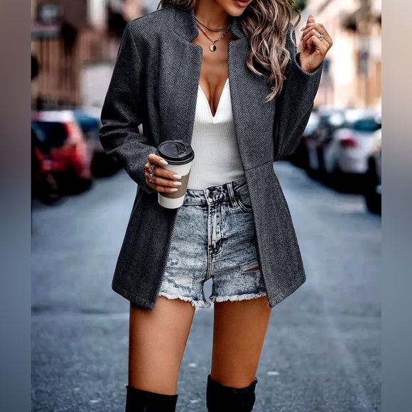 Women's Gray Blazer - Picture 1 of 15